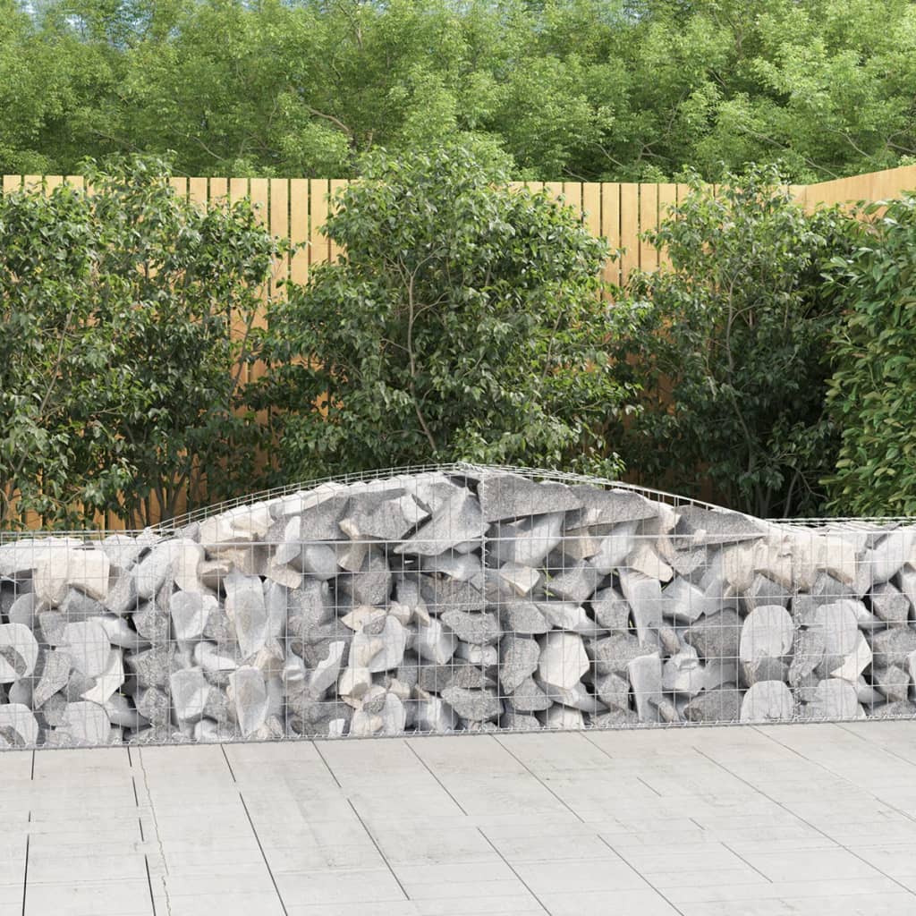Schanskorven 25 st gewelfd 400x50x60/80 cm gegalvaniseerd ijzer is nu te koop bij PeponiXL, paradijselijk wonen!