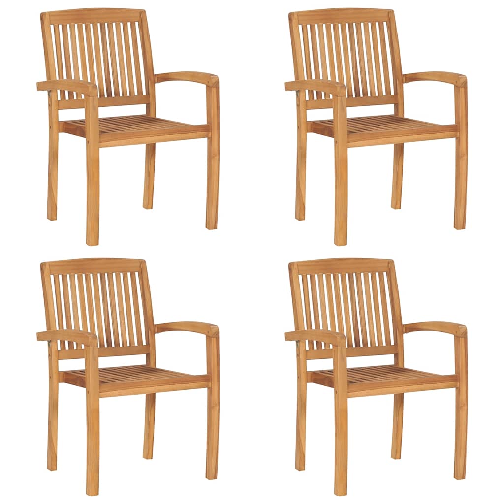 Tuinstoelen stapelbaar 4 st massief teakhout is nu te koop bij PeponiXL, paradijselijk wonen!