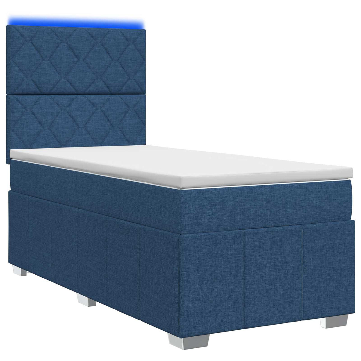 LED Boxspring Bed met Matras Blauw 100 x 200 cm Stof is nu te koop bij PeponiXL, paradijselijk wonen!