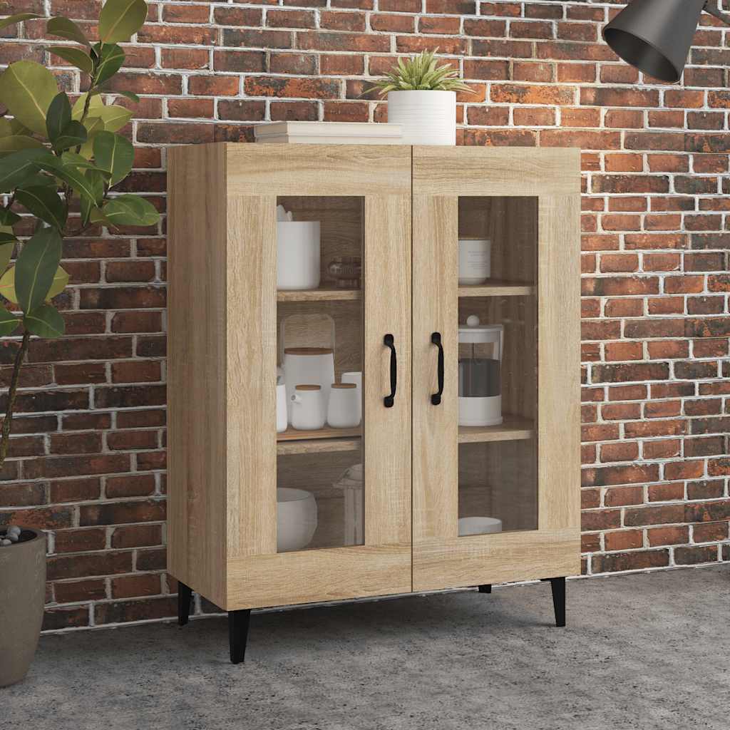 Dressoir 69,5x34x90 cm bewerkt hout sonoma eikenkleurig is nu te koop bij PeponiXL, paradijselijk wonen!