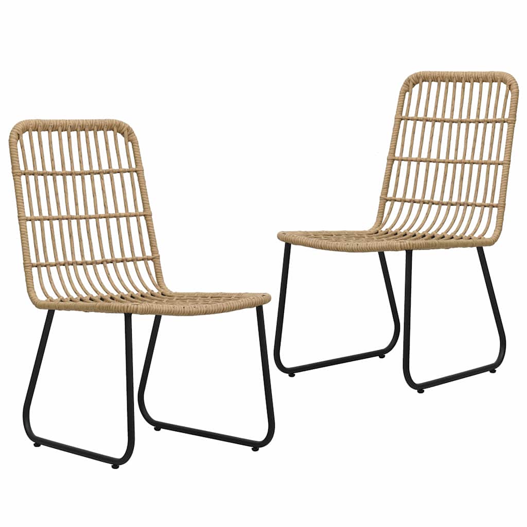 Tuinstoelen 2 stuks poly rattan eikenkleurig is nu te koop bij PeponiXL, paradijselijk wonen!