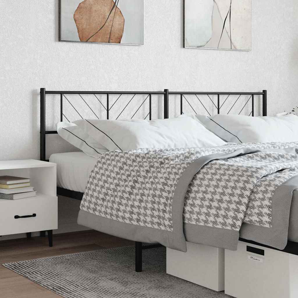 Vervangend hoofdbord 200 cm metaal zwart is nu te koop bij PeponiXL, paradijselijk wonen!
