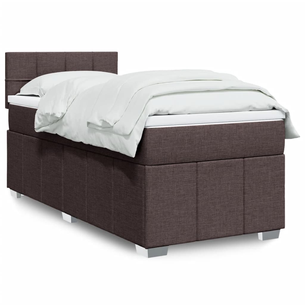 Boxspring met matras stof donkerbruin 100x200 cm is nu te koop bij PeponiXL, paradijselijk wonen!