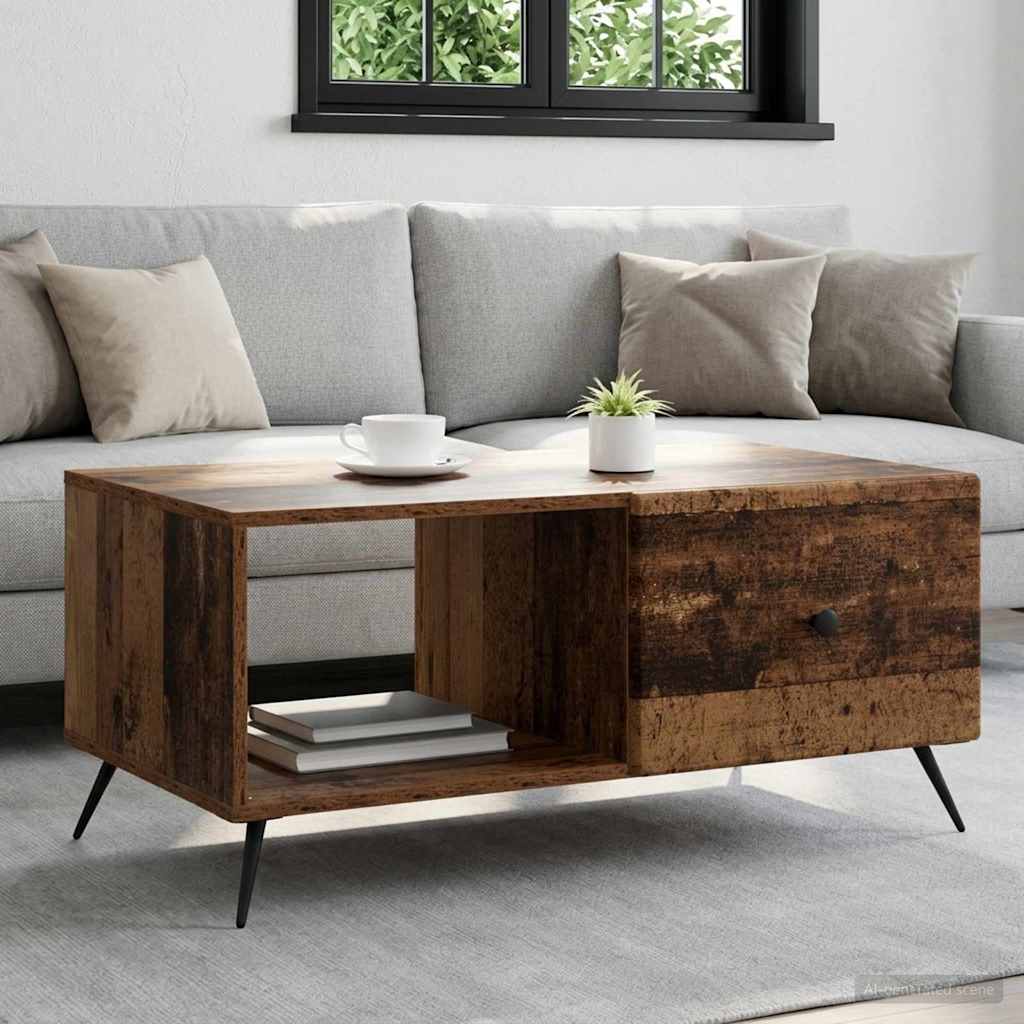 Salontafel Oud hout 90 x 50 x 40 cm Bewerkt hout is nu te koop bij PeponiXL, paradijselijk wonen!