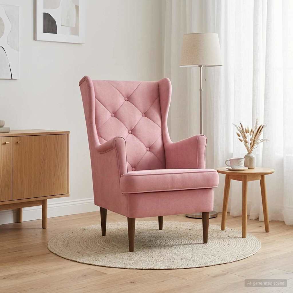 Fauteuil Roze Fluweel is nu te koop bij PeponiXL, paradijselijk wonen!