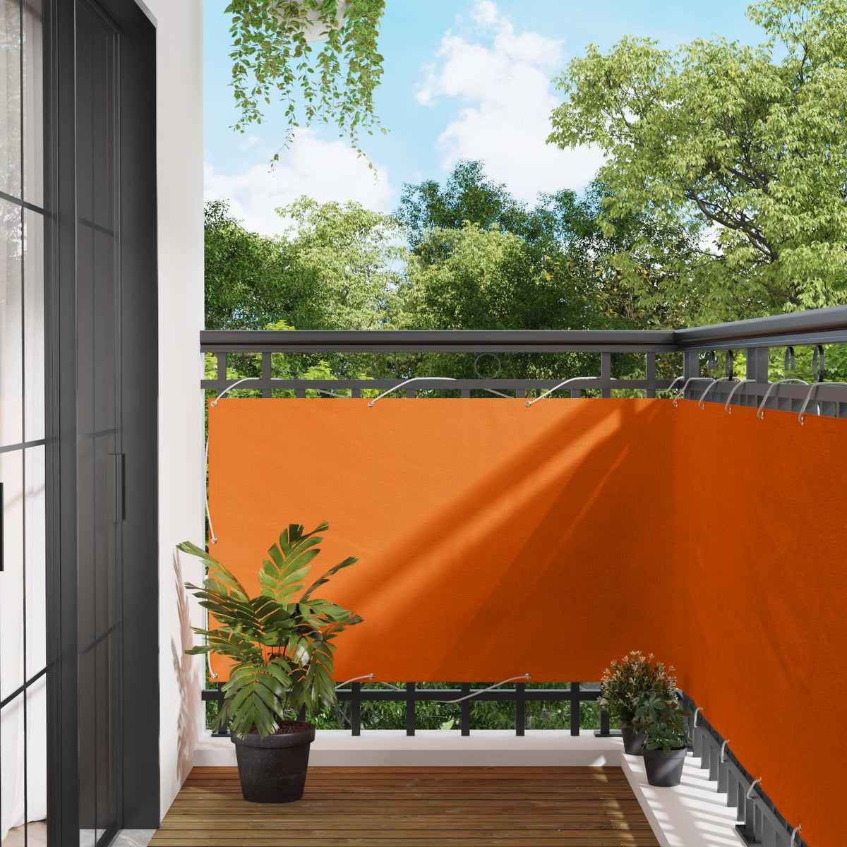 Balkon Scherm Oranje 100 x 800 cm Oxford Stof is nu te koop bij PeponiXL, paradijselijk wonen!