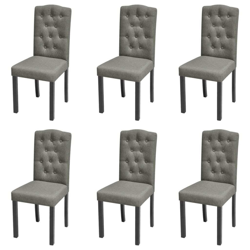 Eetkamerstoelen 6 st stof grijs is nu te koop bij PeponiXL, paradijselijk wonen!