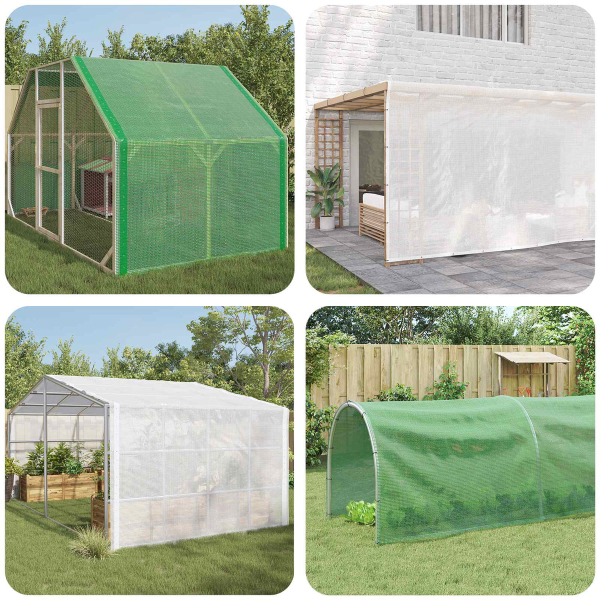 Zeil met Oogjes 2 st Groen 3 x 3 m 260 gsm PE is nu te koop bij PeponiXL, paradijselijk wonen!