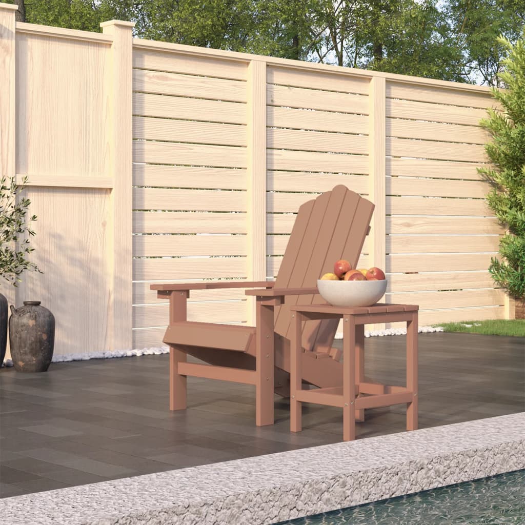Tuinstoel Adirondack met tafel HDPE bruin is nu te koop bij PeponiXL, paradijselijk wonen!