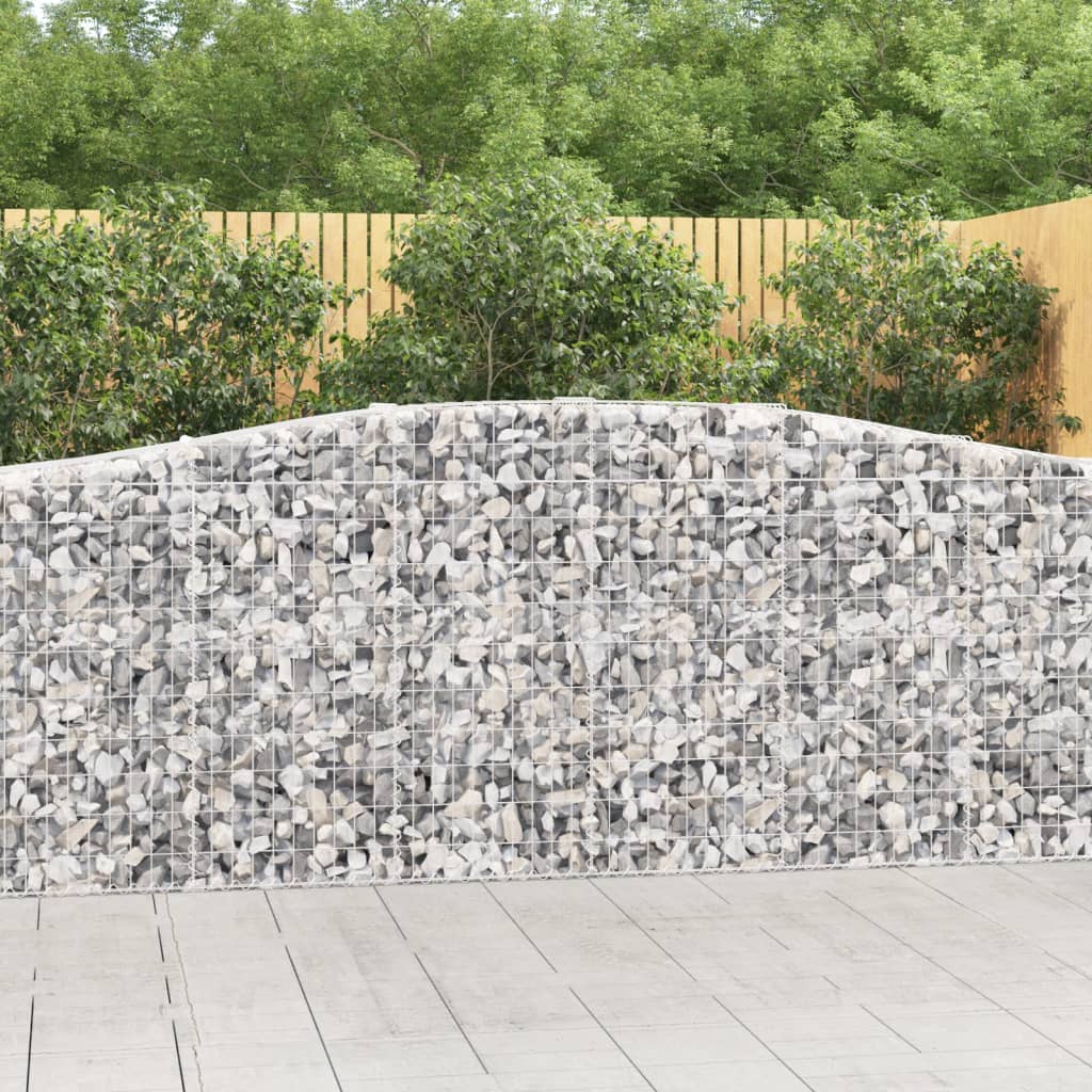 Schanskorven 4 st gewelfd 400x50x100/120 cm ijzer is nu te koop bij PeponiXL, paradijselijk wonen!