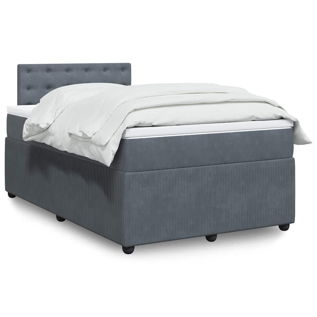 Boxspring met matras fluweel donkergrijs 120x190 cm is nu te koop bij PeponiXL, paradijselijk wonen!