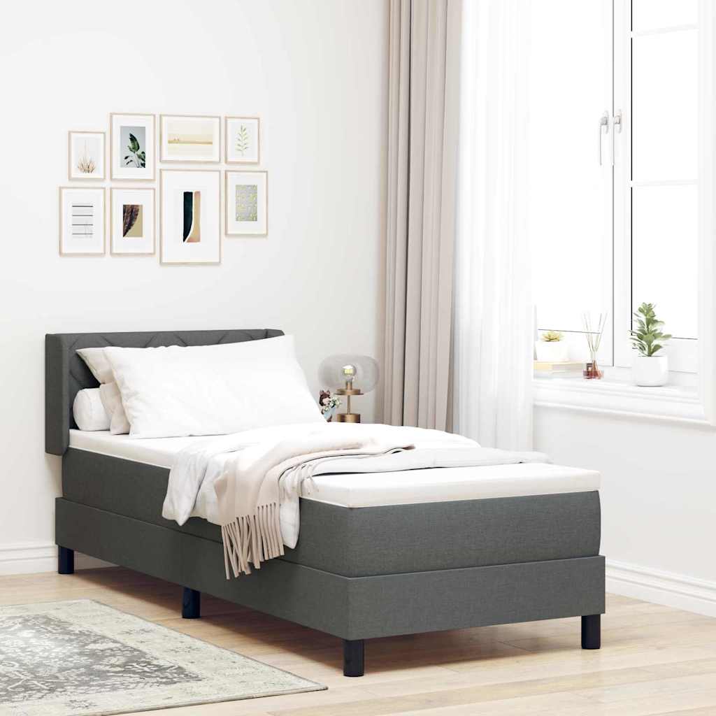 Boxspringbed met hoofdeinde Donkergrijs 200 x 80 cm Stof is nu te koop bij PeponiXL, paradijselijk wonen!