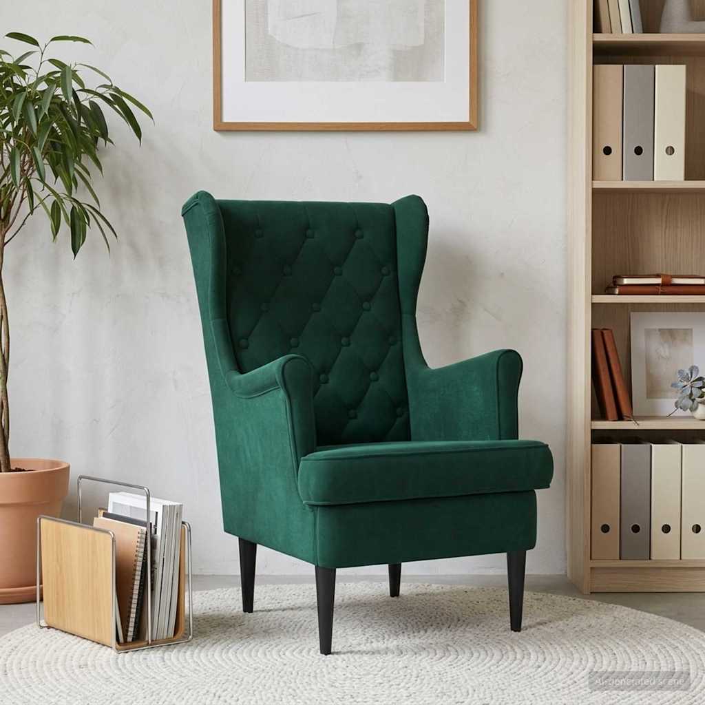 Fauteuil Donkergroen Fluweel is nu te koop bij PeponiXL, paradijselijk wonen!
