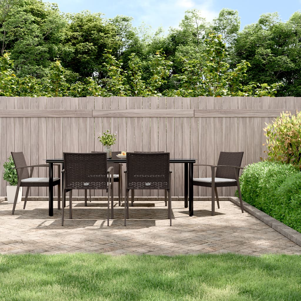 7-delige Tuinset met kussens poly rattan en staal is nu te koop bij PeponiXL, paradijselijk wonen!