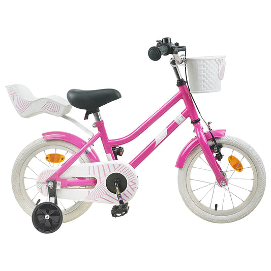 Kinderfiets 14 Inch voor 3-5 jaar oud Donkerroze is nu te koop bij PeponiXL, paradijselijk wonen!