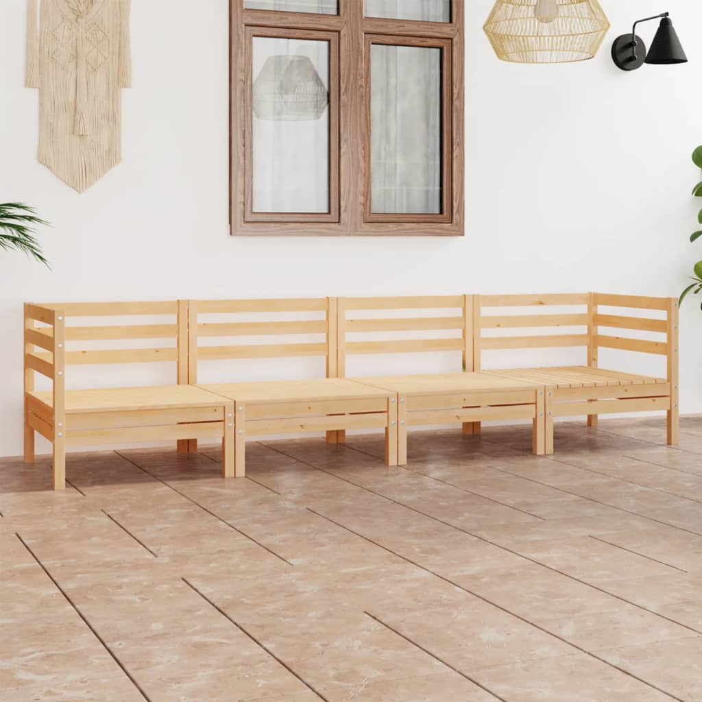 4-delige Loungeset massief grenenhout is nu te koop bij PeponiXL, paradijselijk wonen!