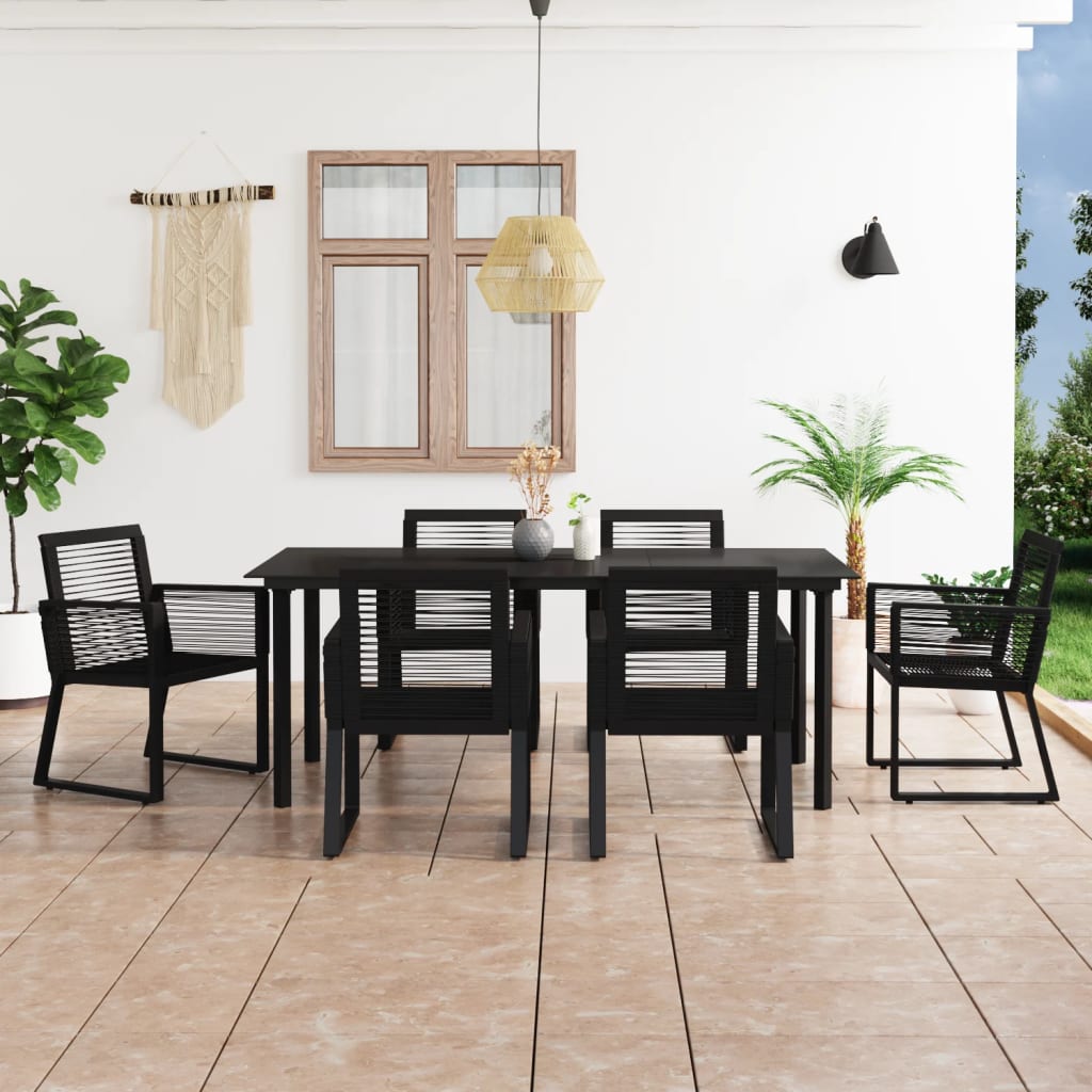 7-delige Tuinset PVC-rattan zwart is nu te koop bij PeponiXL, paradijselijk wonen!