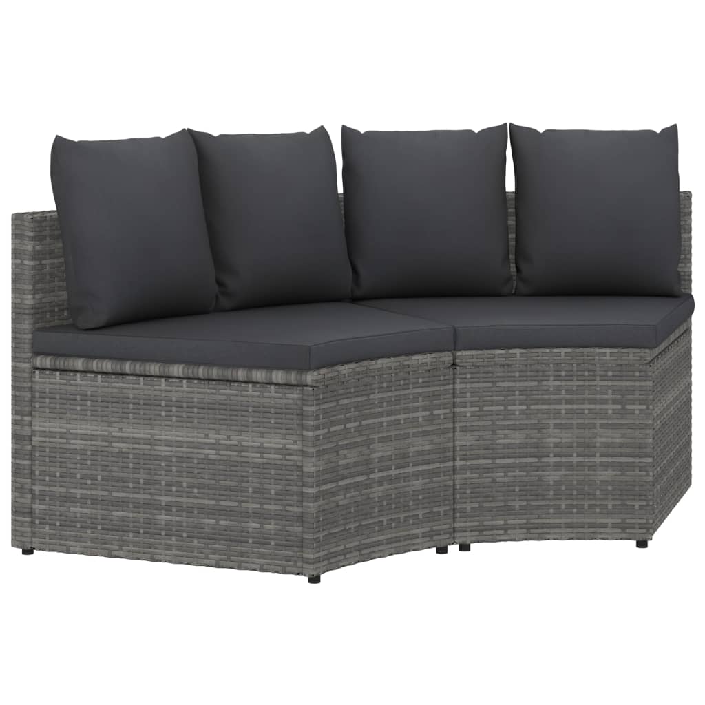 2-delige Loungeset met kussens poly rattan grijs is nu te koop bij PeponiXL, paradijselijk wonen!