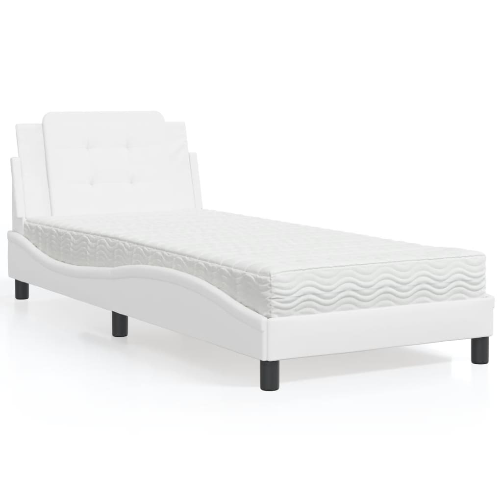 Bedframe zonder matras "Zadar" kunstleer wit 90x190 cm is nu te koop bij PeponiXL, paradijselijk wonen!