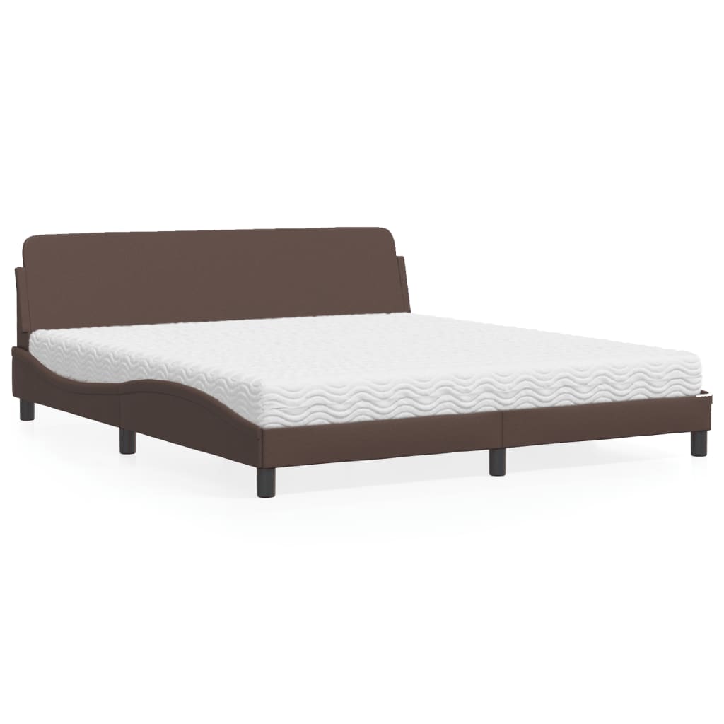 Bed met matras "Dover" kunstleer bruin 180x200 cm is nu te koop bij PeponiXL, paradijselijk wonen!