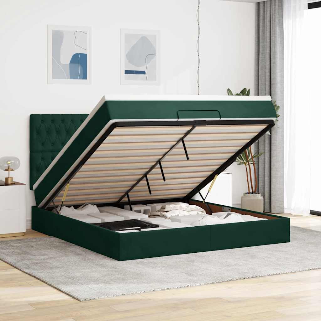 Ottoman bed met matrassen en LED's 180x200cm fluweel is nu te koop bij PeponiXL, paradijselijk wonen!