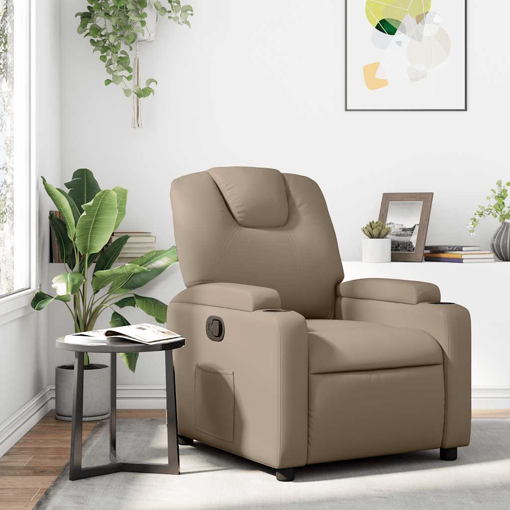 Fauteuil verstelbaar kunstleer cappuccinokleurig is nu te koop bij PeponiXL, paradijselijk wonen!