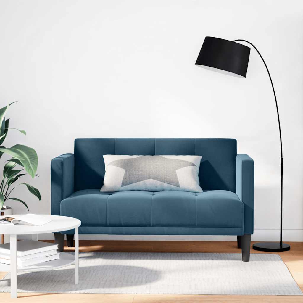 Loveseat bank blauw 111 cm fluweel is nu te koop bij PeponiXL, paradijselijk wonen!