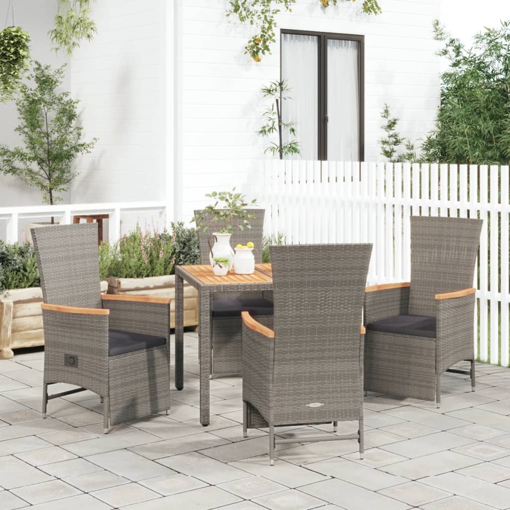 5-delige Tuinset met kussens poly rattan grijs is nu te koop bij PeponiXL, paradijselijk wonen!