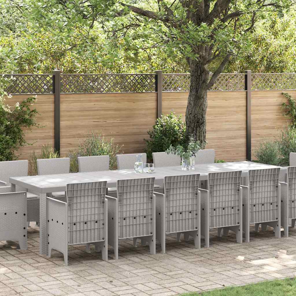 Tuin Eetset 15 pcs Lichtgrijs Polt riet is nu te koop bij PeponiXL, paradijselijk wonen!