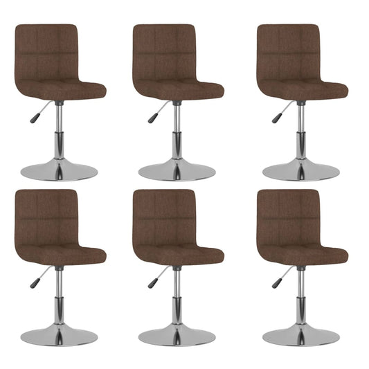 Eetkamerstoelen draaibaar 6 st stof bruin is nu te koop bij PeponiXL, paradijselijk wonen!