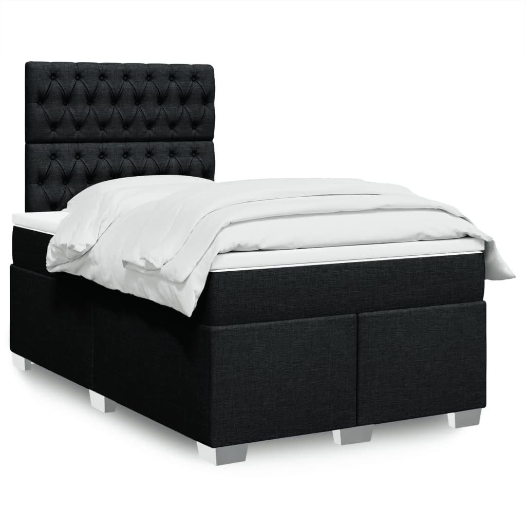 Boxspring met matras stof zwart 120x200 cm is nu te koop bij PeponiXL, paradijselijk wonen!