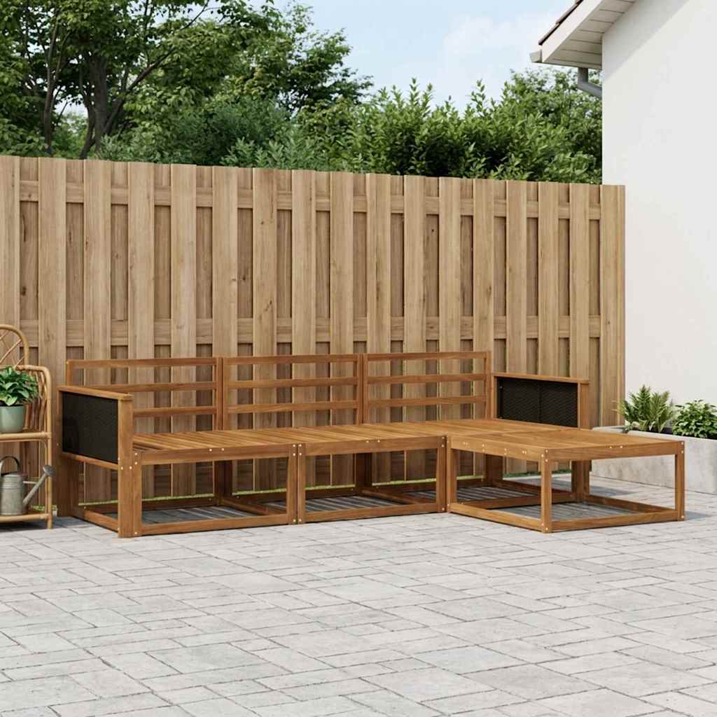 Buiten bankenset 4 pcs Naturel Massief Acaciahout is nu te koop bij PeponiXL, paradijselijk wonen!