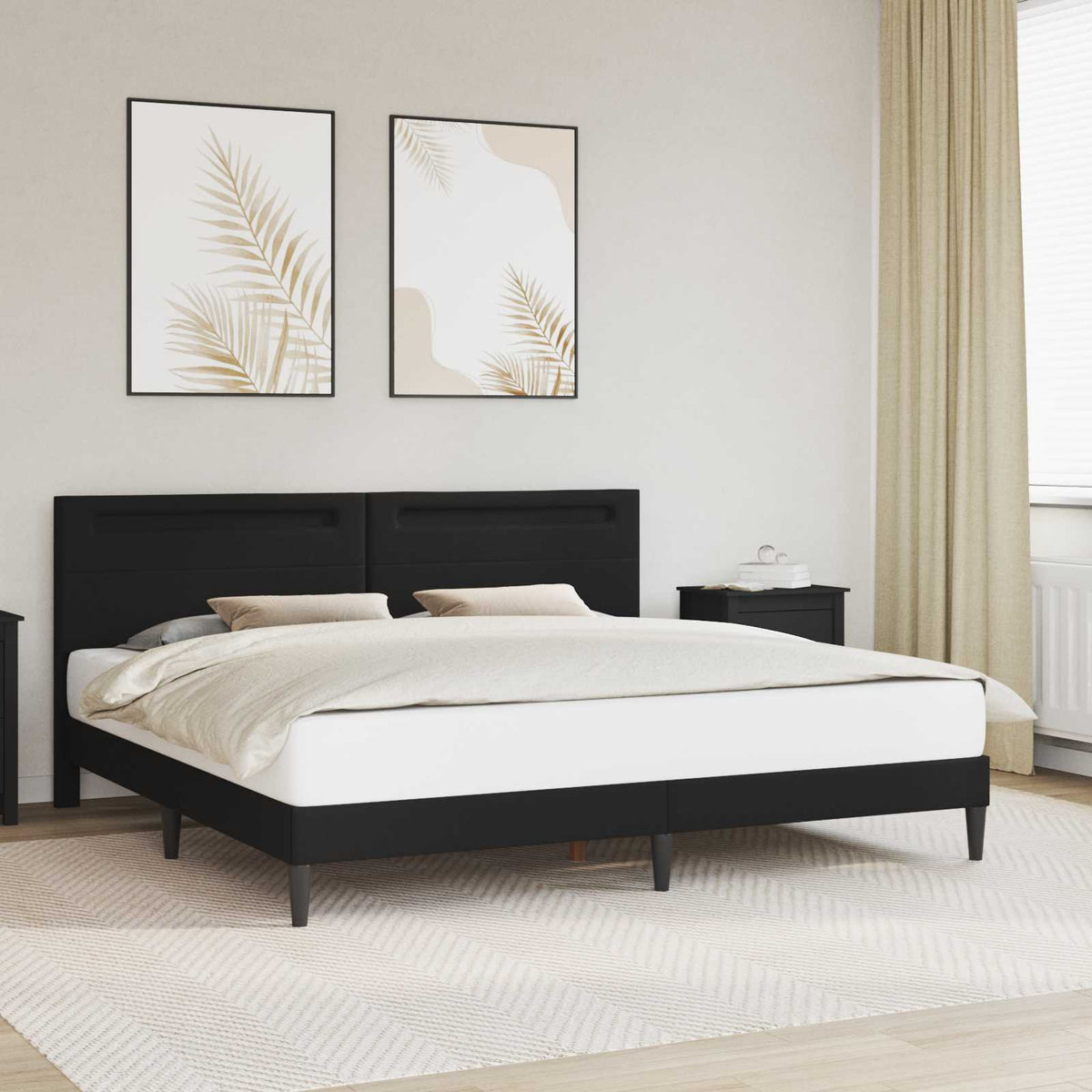 Bedframe Zwart 180 x 200 cm Kunstleer is nu te koop bij PeponiXL, paradijselijk wonen!