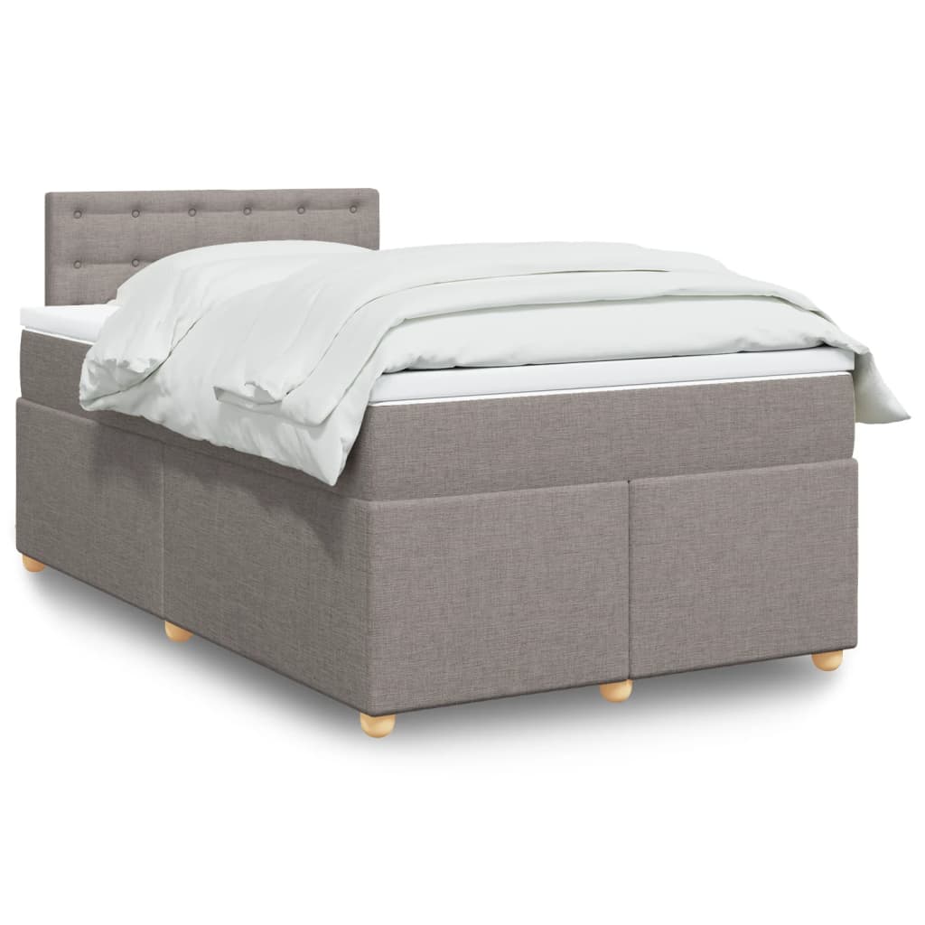 Boxspring met matras stof taupe 120x190 cm is nu te koop bij PeponiXL, paradijselijk wonen!
