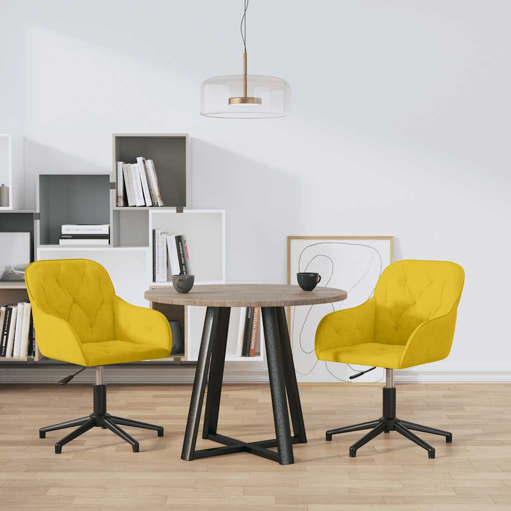 Eetkamerstoelen draaibaar 2 st fluweel geel is nu te koop bij PeponiXL, paradijselijk wonen!