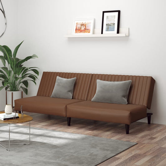 Slaapbank 2-zits kunstleer bruin is nu te koop bij PeponiXL, paradijselijk wonen!