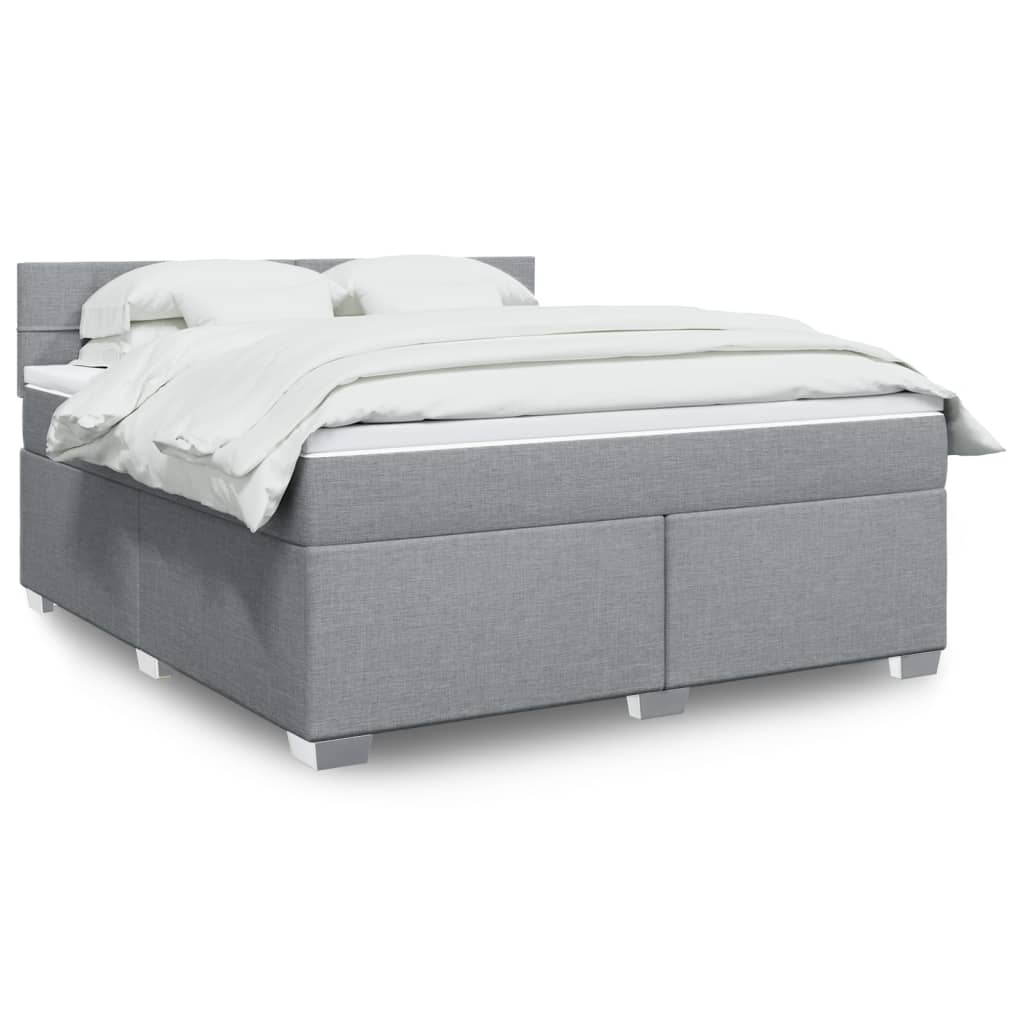 Boxspring met matras stof lichtgrijs 180x200 cm is nu te koop bij PeponiXL, paradijselijk wonen!