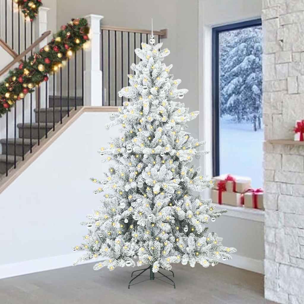 Kunstmatige Inklapbare Kerstboom Wit 240 cm PVC en staal is nu te koop bij PeponiXL, paradijselijk wonen!