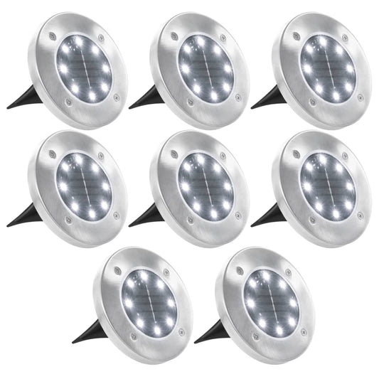 Grondlampen 8 st solar LED wit is nu te koop bij PeponiXL, paradijselijk wonen!