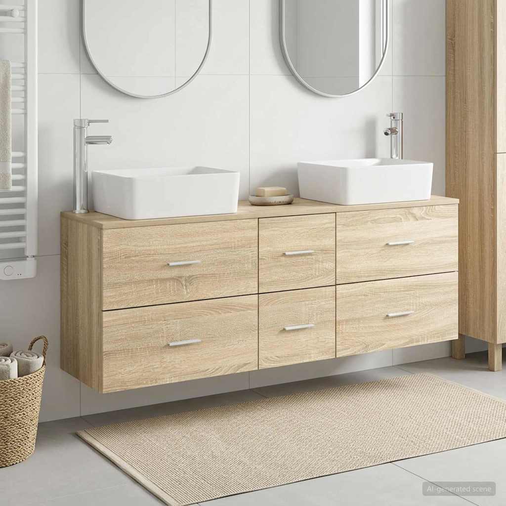 Badkamerkastenset 3 st Sonoma Eiken 53 x 34,5 x 63 cm is nu te koop bij PeponiXL, paradijselijk wonen!