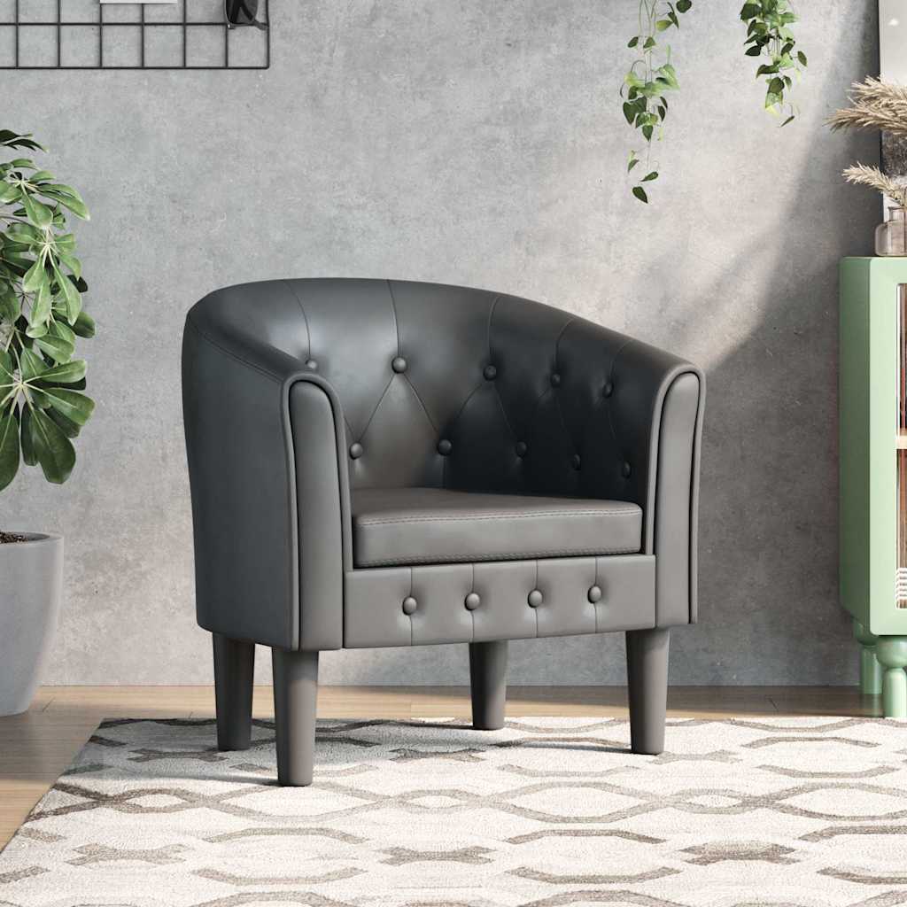 Kuipstoel kunstleer grijs is nu te koop bij PeponiXL, paradijselijk wonen!