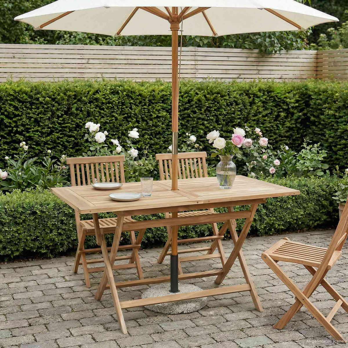 Vouw Tuin Tafel Naturel 120 x 70 x 75,5 cm Massief Teakhout is nu te koop bij PeponiXL, paradijselijk wonen!