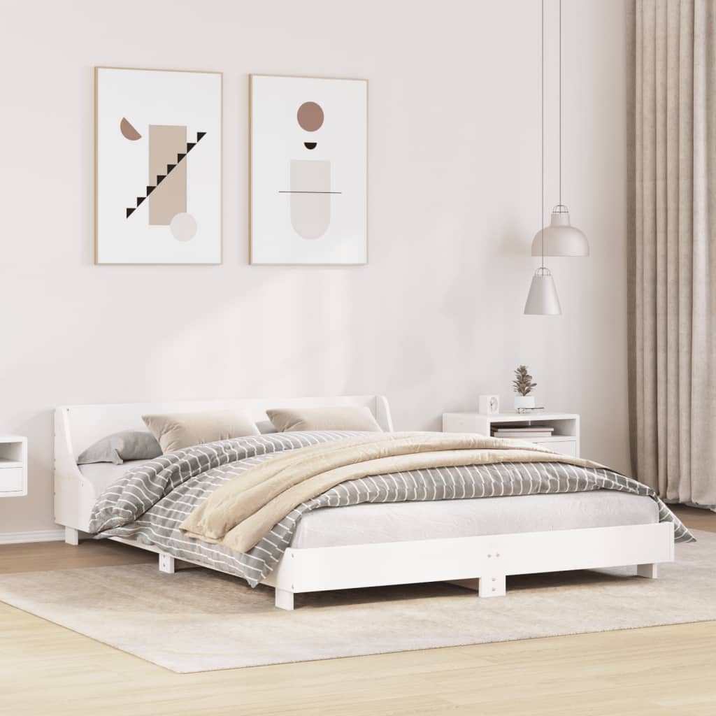 Bedframe zonder matras massief grenenhout wit 120x200 cm is nu te koop bij PeponiXL, paradijselijk wonen!