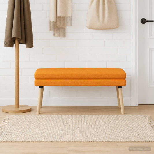 Dubbel Laagige Bank Donkergeel 110 x 40 x 47 cm Stof is nu te koop bij PeponiXL, paradijselijk wonen!