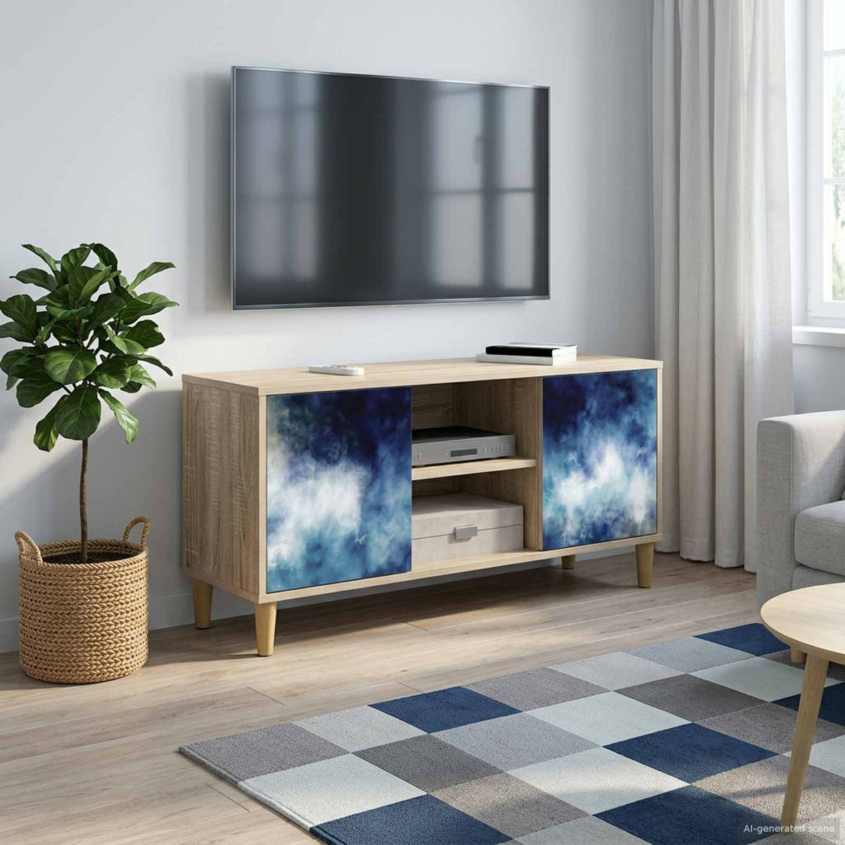 Tv-meubel RAALTE 102 x 33 x 50 cm Sonoma Bewerkt hout is nu te koop bij PeponiXL, paradijselijk wonen!