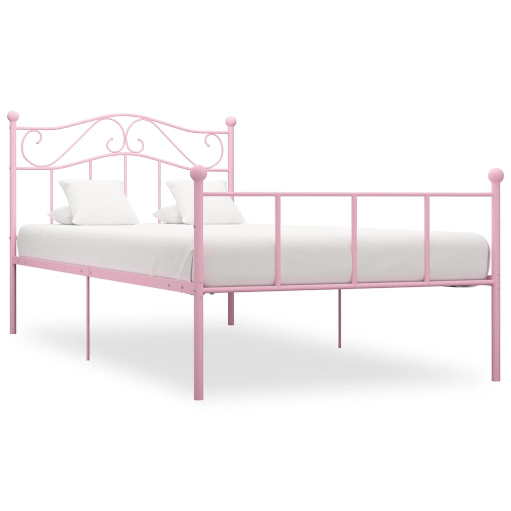 Bedframe metaal roze 90x200 cm is nu te koop bij PeponiXL, paradijselijk wonen!