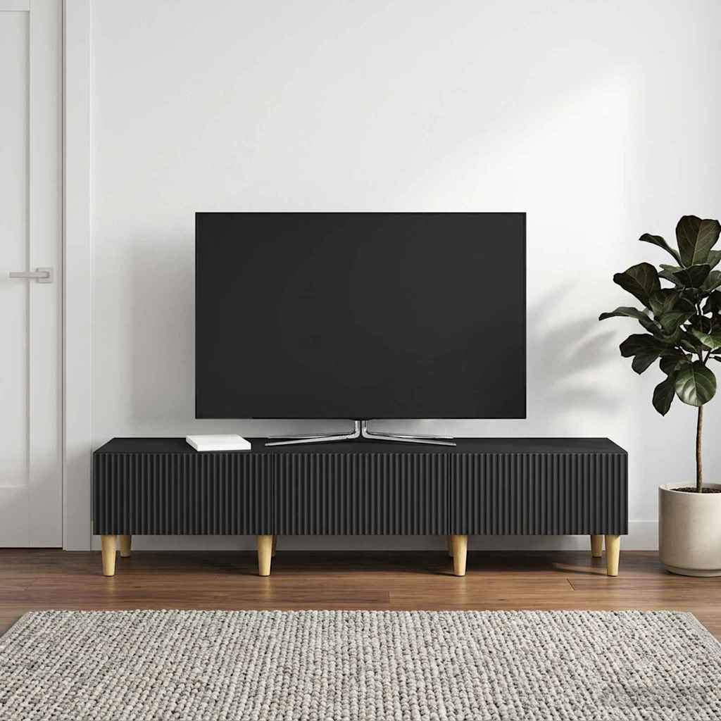 TV-kast met lade Zwart 147 x 34,5 x 30 cm Bewerkt hout is nu te koop bij PeponiXL, paradijselijk wonen!