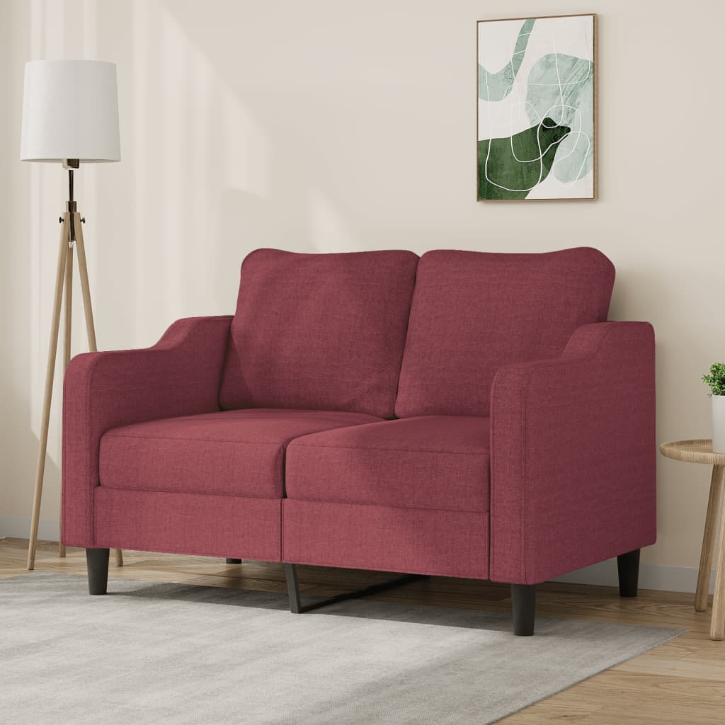 Tweezitsbank 120 cm stof wijnrood is nu te koop bij PeponiXL, paradijselijk wonen!