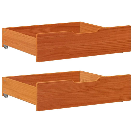 Bedlades 2 st 75x55x17 massief grenenhout wasbruin is nu te koop bij PeponiXL, paradijselijk wonen!