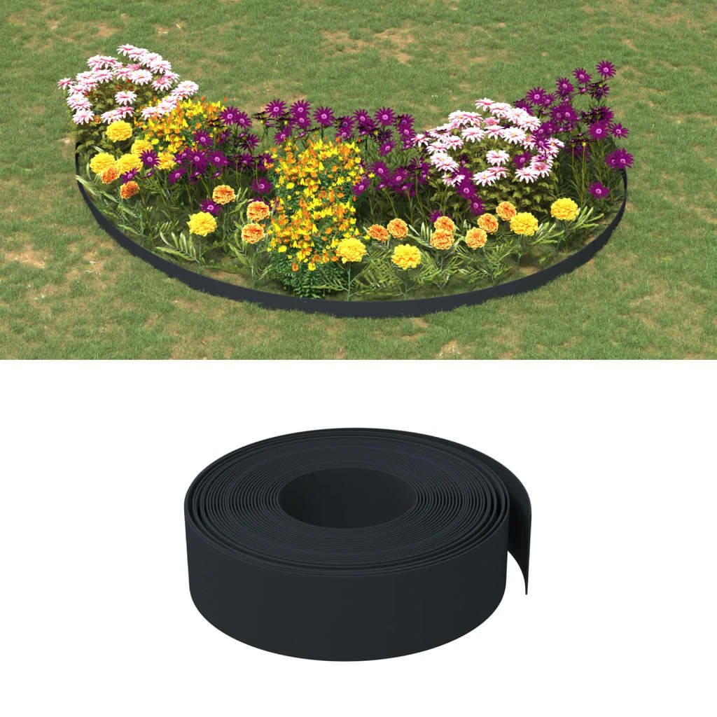 Tuinranden 2 st 10 m 15 cm polyetheen zwart is nu te koop bij PeponiXL, paradijselijk wonen!